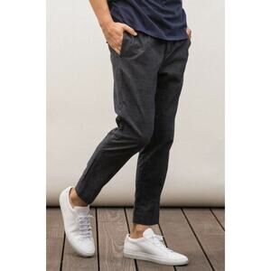 NEW Outerknown Ditch Crop Pants Heather Charcoal Plaid Cotton Size 29 NWT